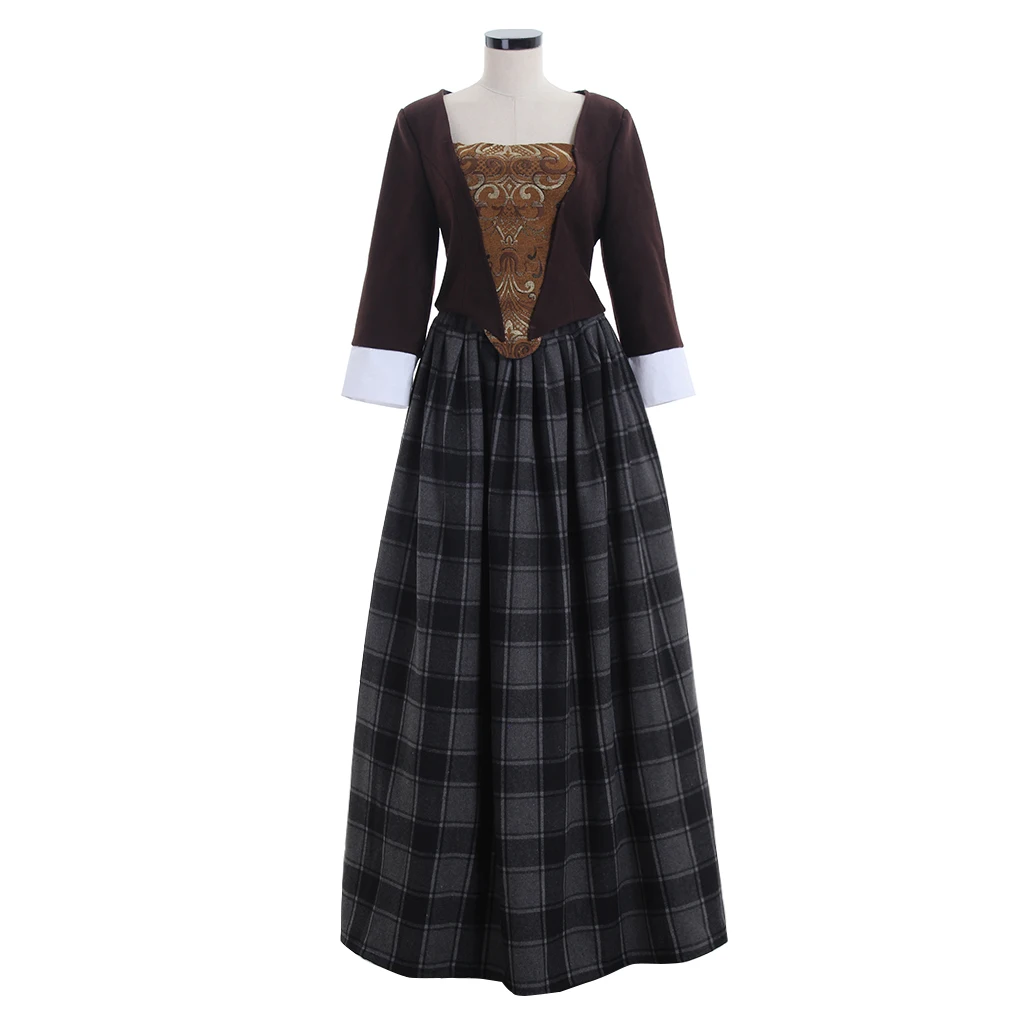 Outlander Claire Jamie Randall Fraser Cosplay Costume  Medieval Victorian Women Vintage Dress Halloween Carnival Party Outfits