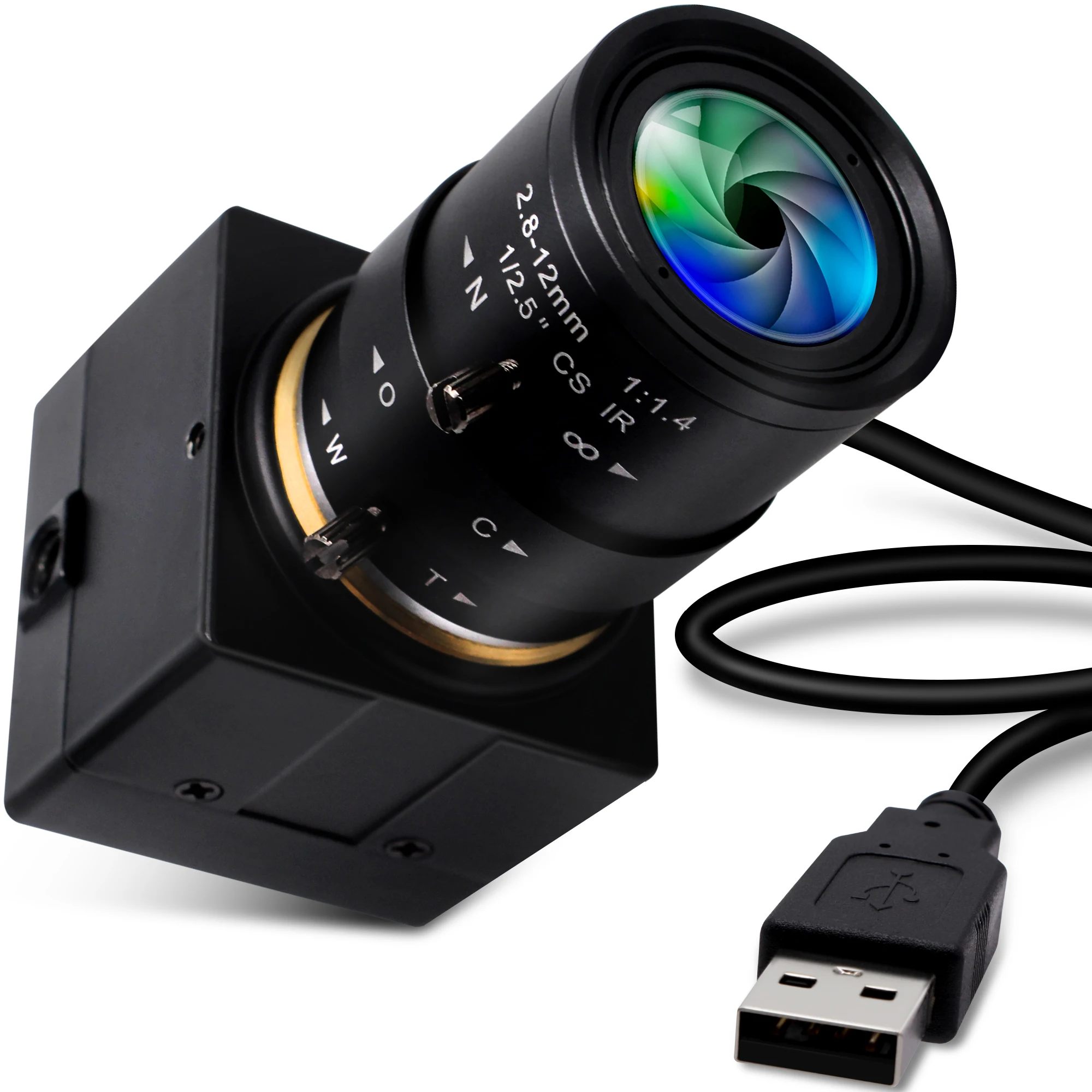 2.8-12mm Manual Zoom Varifocal 2MP USB Webcam MJPEG 100fps at 480P ,60 fps at 720,30fps 1080P Mini Box Cmos Usb Camera HD 1080P