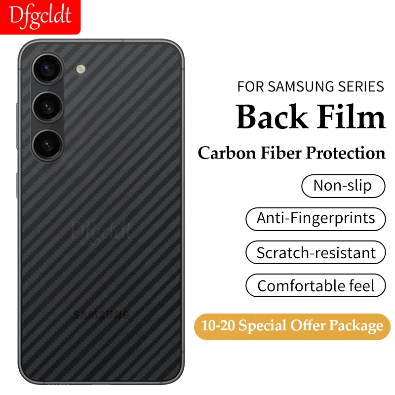 

10~20Pcs Back Carbon Fiber Film For Samsung Galaxy S23 S22 S21 Ultra S20 S9 S8 Plus S20FE S10E Note 20 10 9 M21 Screen Protector