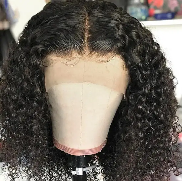 Glueless Wig Short Water Wave Bob Wig 12A Malaysian Lace Front Human Hair Wigs Wet And Wavy Kinky Curly Bob Wig 13x4 Frontal Wig