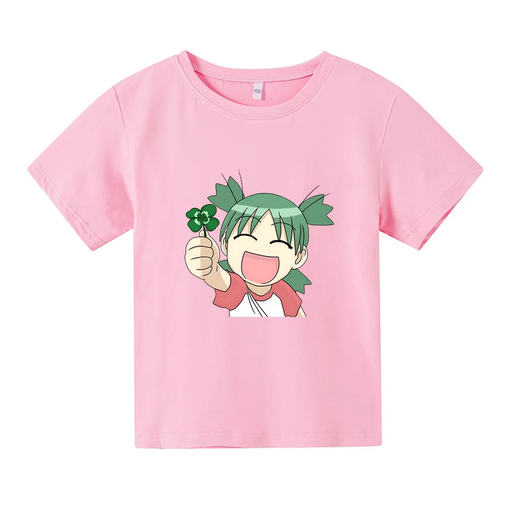 

Azumanga Daioh Yotsuba T-shirt 100% Cotton Short Sleeve Cartoon Tee-shirt Boys and Girls Manga Print Tshirt Summer Comfortable