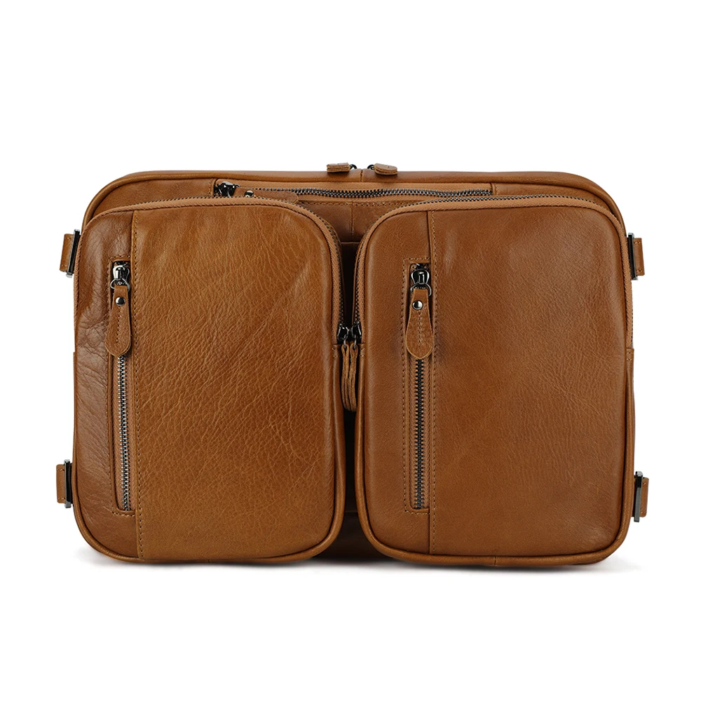 

New retro leather men's shoulder bag fashion casual multifunctional handbag briefcase head layer cowhide bag crossbody backpack