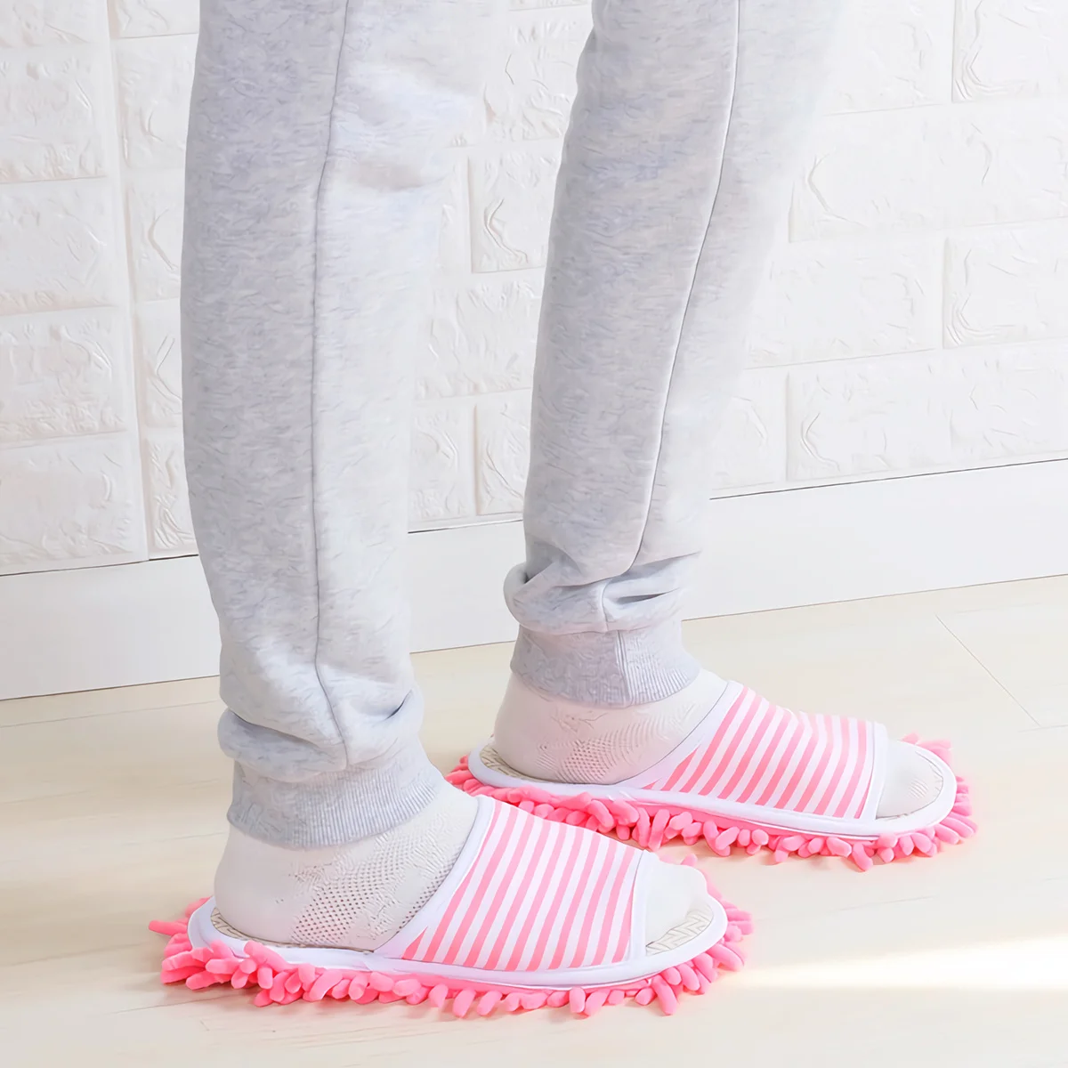 

1 Pair Japanese Style Slippers Soft Lightweight Non-Slip Indoor Outdoor Cleaning Mop Slippers Home Use All Season Skidproof