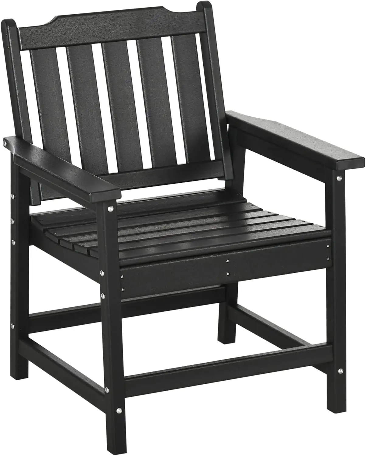 All-Weather Patio Chair,Patio Dining Chair,Heavy Duty Wood-Like Outdoor Furniture for Garden,Backyard,Deck,Porch,Lawn,Black