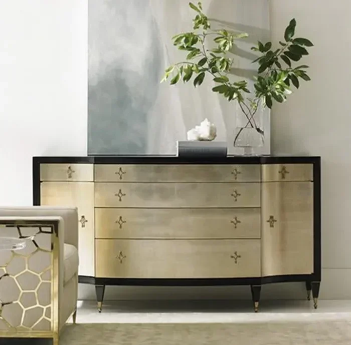 

Американский легкий роскошный прихожий шкаф-комод в неоклассическом стиле из массива дерева