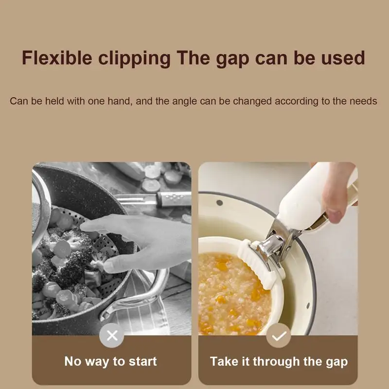 Pinza per ciotola, pinza per piatto, utensile da cucina, pinza anti-caldo in acciaio inossidabile, clip per ciotola per spostare piatti caldi o ciotole