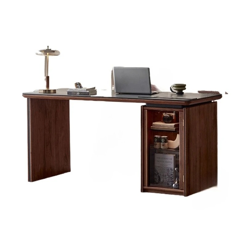 Black walnut desk living room solid wood workbench study table home modern desk