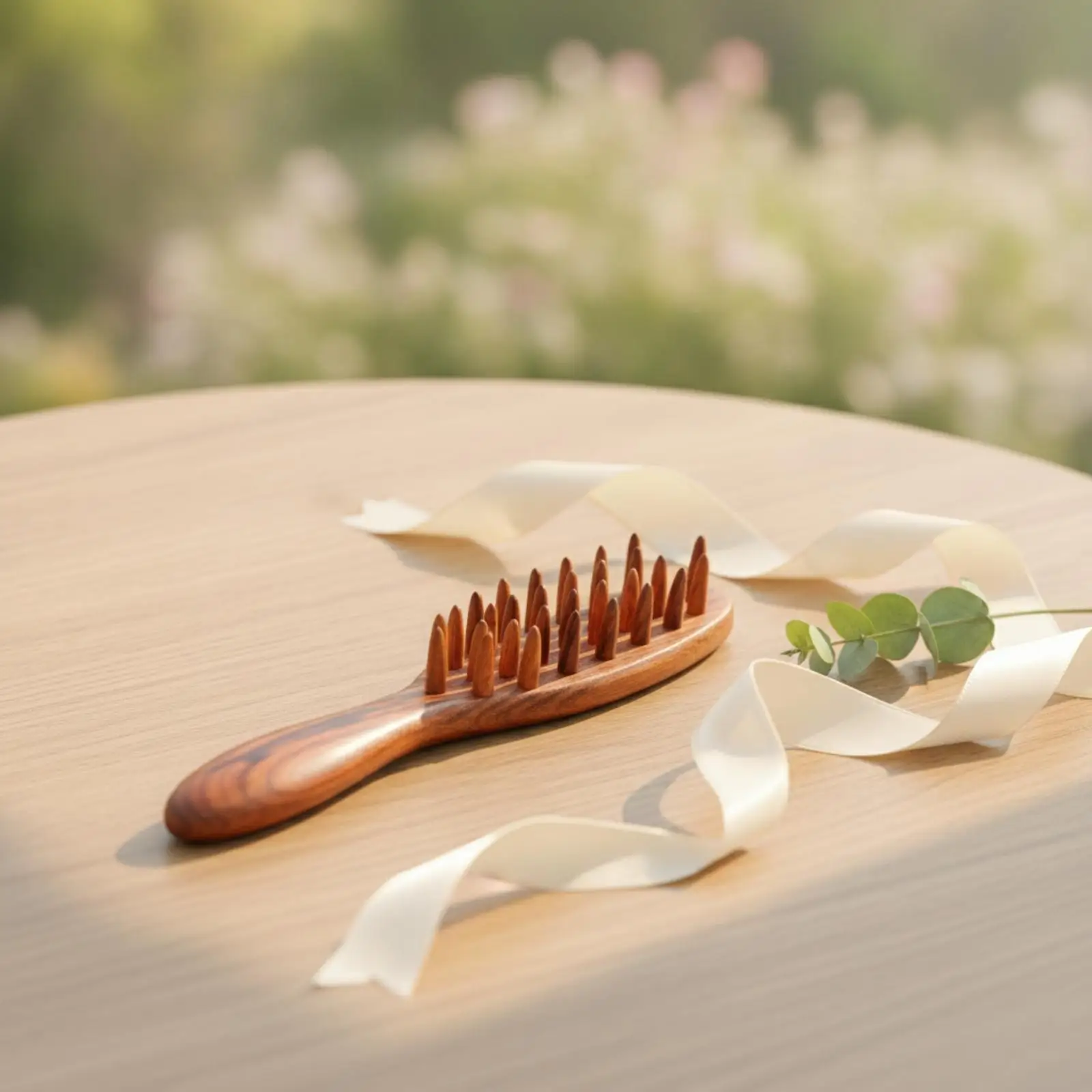 Scalp Massage Comb Wide-Tooth Wooden Scalp with Handle Anti Rosewood Massage Comb for Home, Travel