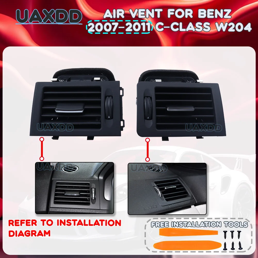 For Benz C-Class W204 2007-2011 A/C Dash Air Vent Grille Interior Panel Outlet Direct Fit Replacement Accessory Install Full Kit