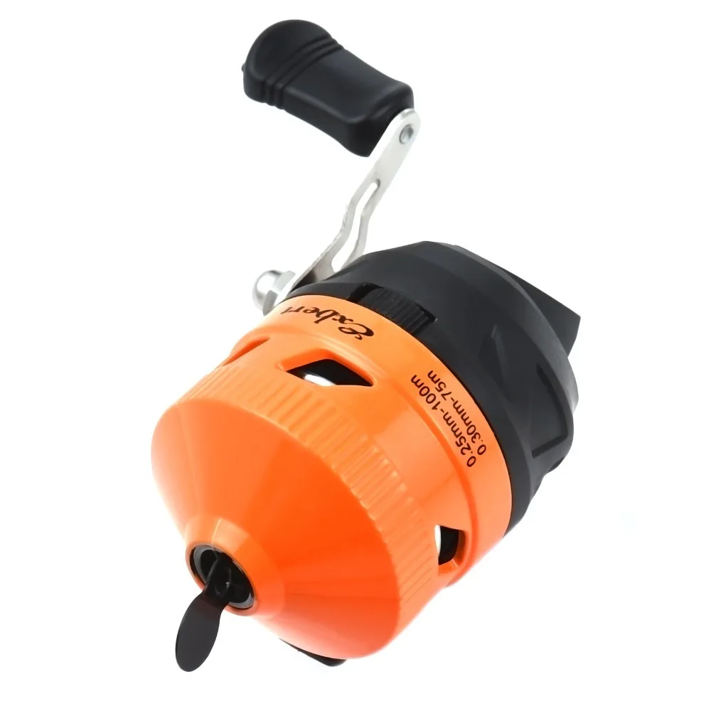 Carretilha de Pesca Spincast de Alta Velocidade com Linha de Nylon para Mão Direita, Laranja, Relação de Engrenagem 3.0:1, Carretilha de Pesca para Arremesso