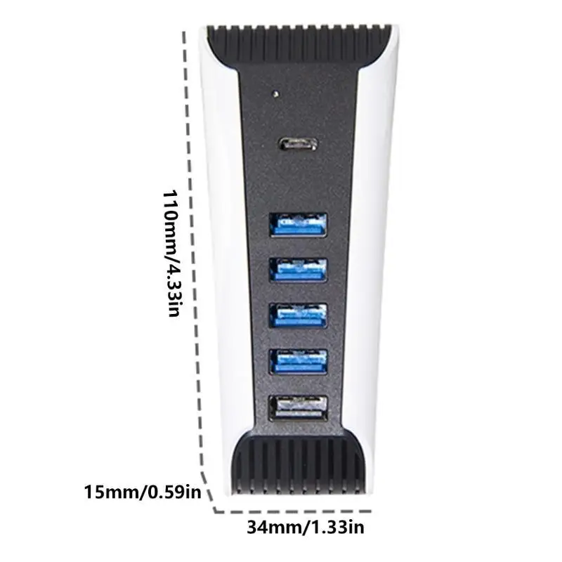 R53C USB SPLITTER HUB مع 5 USB A+1 TYPE-C PORT FOR Game Console 6 Port High Speed ​​USB HUB ADAPTER