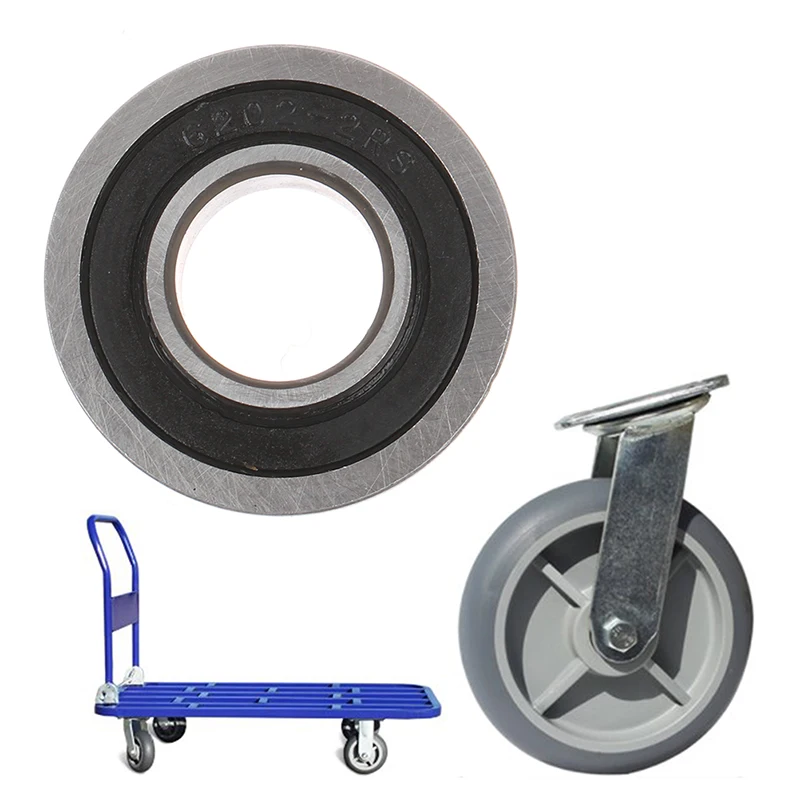 F6202 Wheelbarrow Bearing 16*35*11 mm For Push Truck Garden Trolley Garden Cart Wheel Flange Ball Bearings Accessories