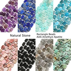 8x12mm AAA rectángulo amatista citrino lapislázuli cuentas de piedra Natural cuentas espaciadoras irregulares para hacer joyería pulsera de dijes