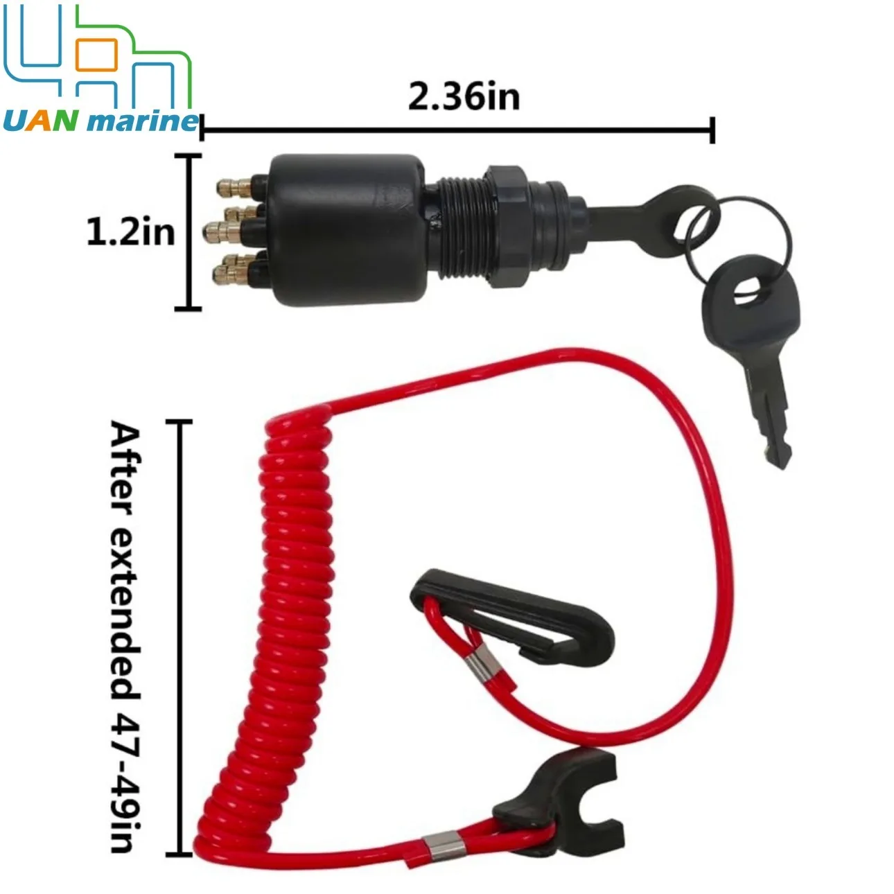 はと Ignition Switch Key with Lanyard for Evinrude Johnson 5005801