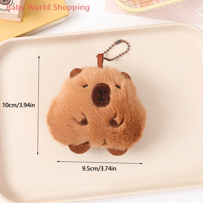 Cute Capybara Squeak Plush Toys Dolls Creative Keychain Backpack Hanging Ornaments Bag Pendant Couple Accessories Birthday Gifts