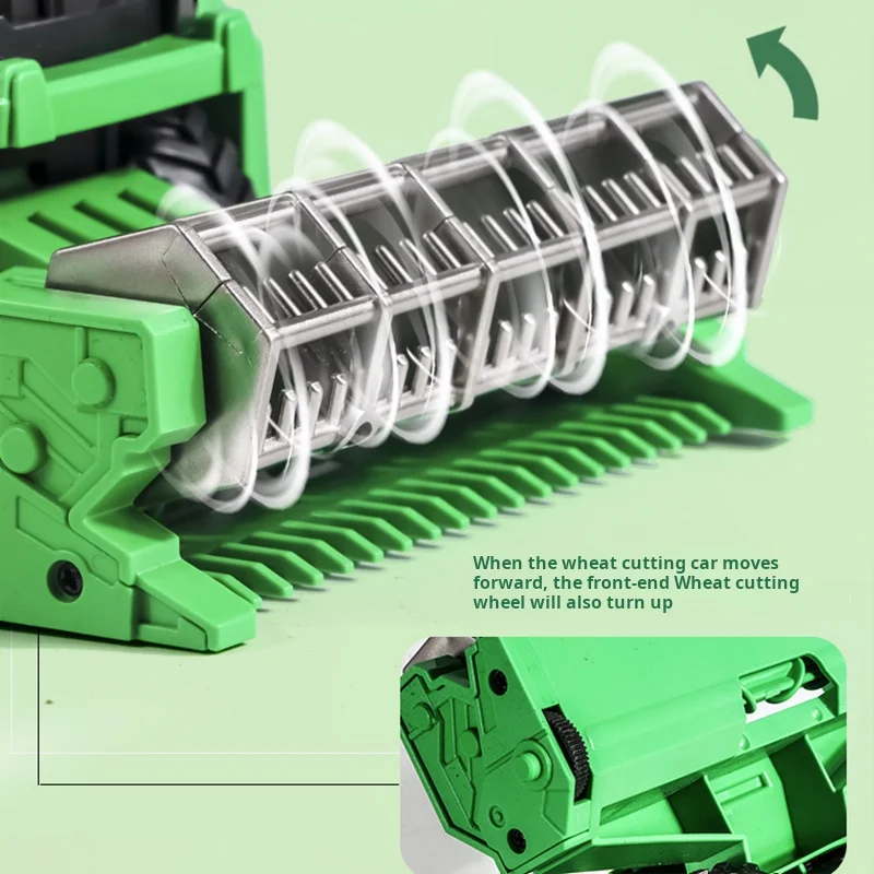 حصادة محاكاة لعبة المزرعة جرار لعبة شاحنة قلابة الاطفال عربة المزارع لعبة رافعة المهارات اليدوية لهدايا الأطفال #3