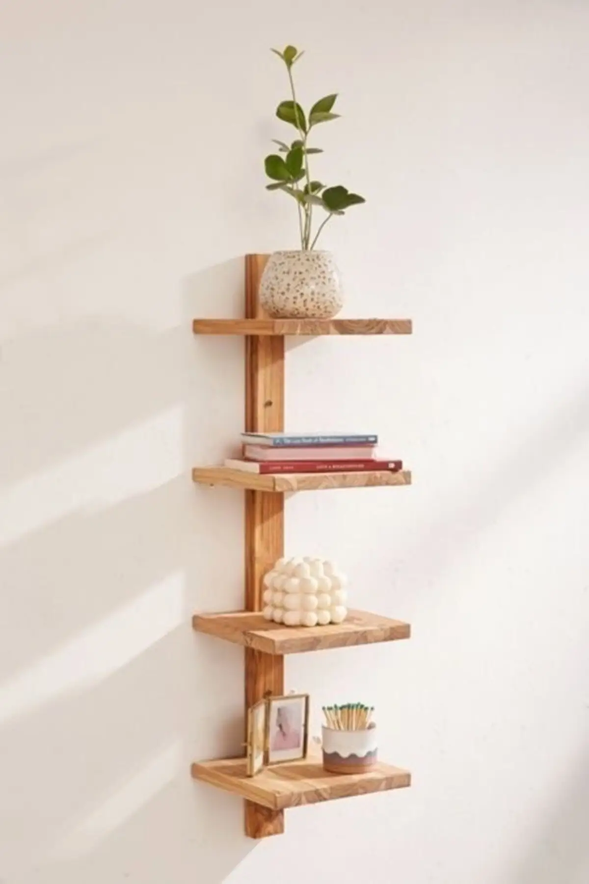 Natural Wood Multi-Purpose Bookshelf Wall Rack Decorative Shelf Flower Bed jardiniere