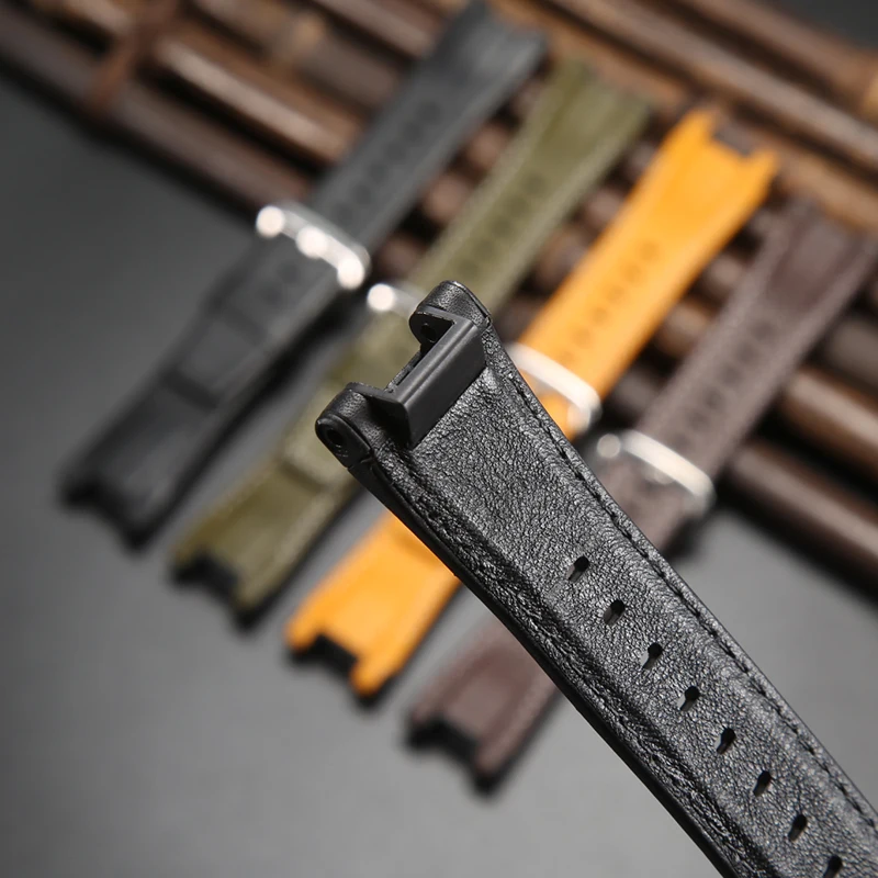 Leather Watch Band Suitable For Casio GST-B210 GST-B100 S130 W300GL 400G W330 GST-W120 Men Rubber Strap Watch accessories