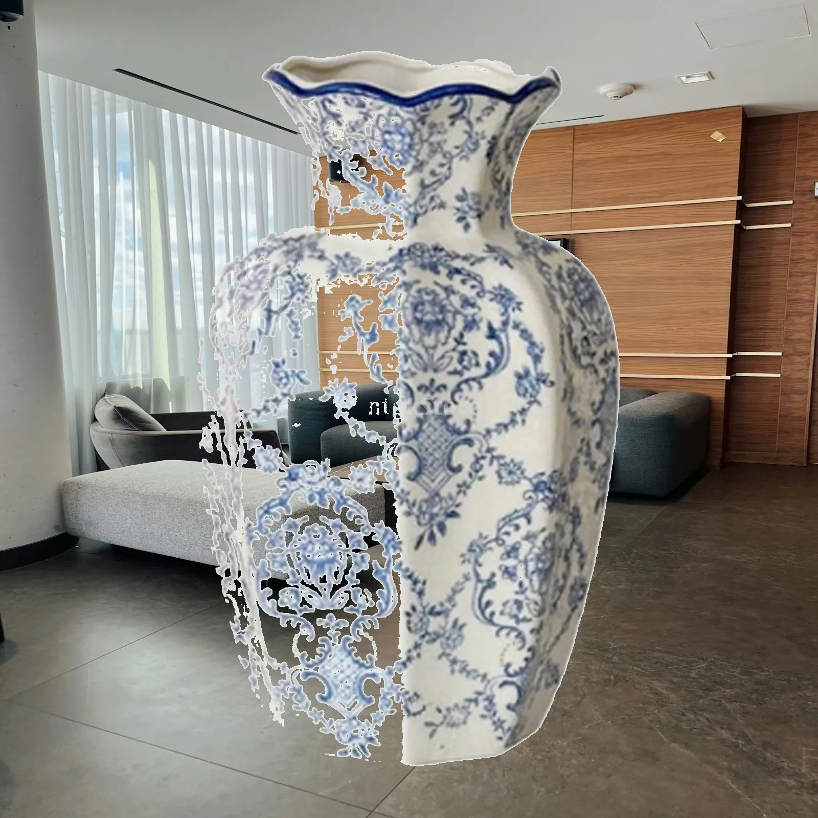 Ceramic Flower Vase Plant Holder Decoration Classic Display Decorative Flower Arrangement for Home Desk Office Shelf Entryway