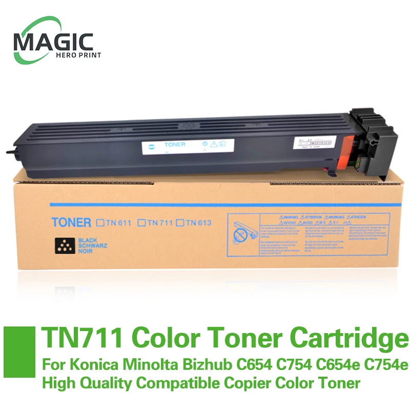 TN711 711 Compatible Color Toner Cartridge For Konica Minolta Bizhub C654 C754 C654e C754e High Quality Compatible Copier Toner