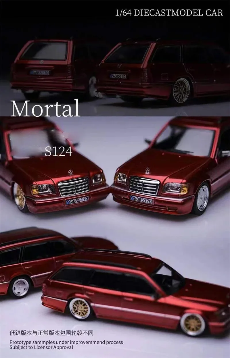 Mortal 1:64 MB S124 argento/metallizzato rosso limited599 modellino di auto