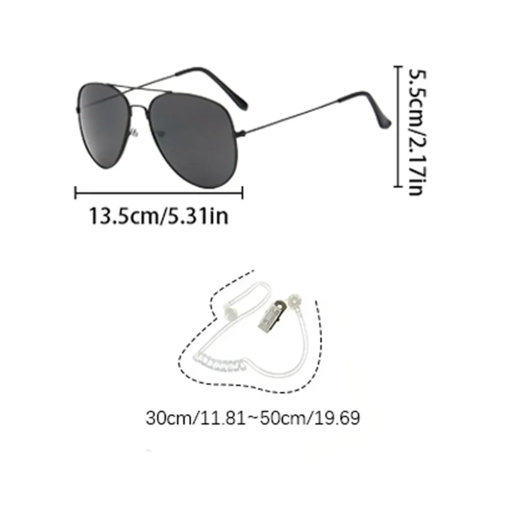Halloween handsome police cos walkie-talkie headset black sunglasses two-piece set