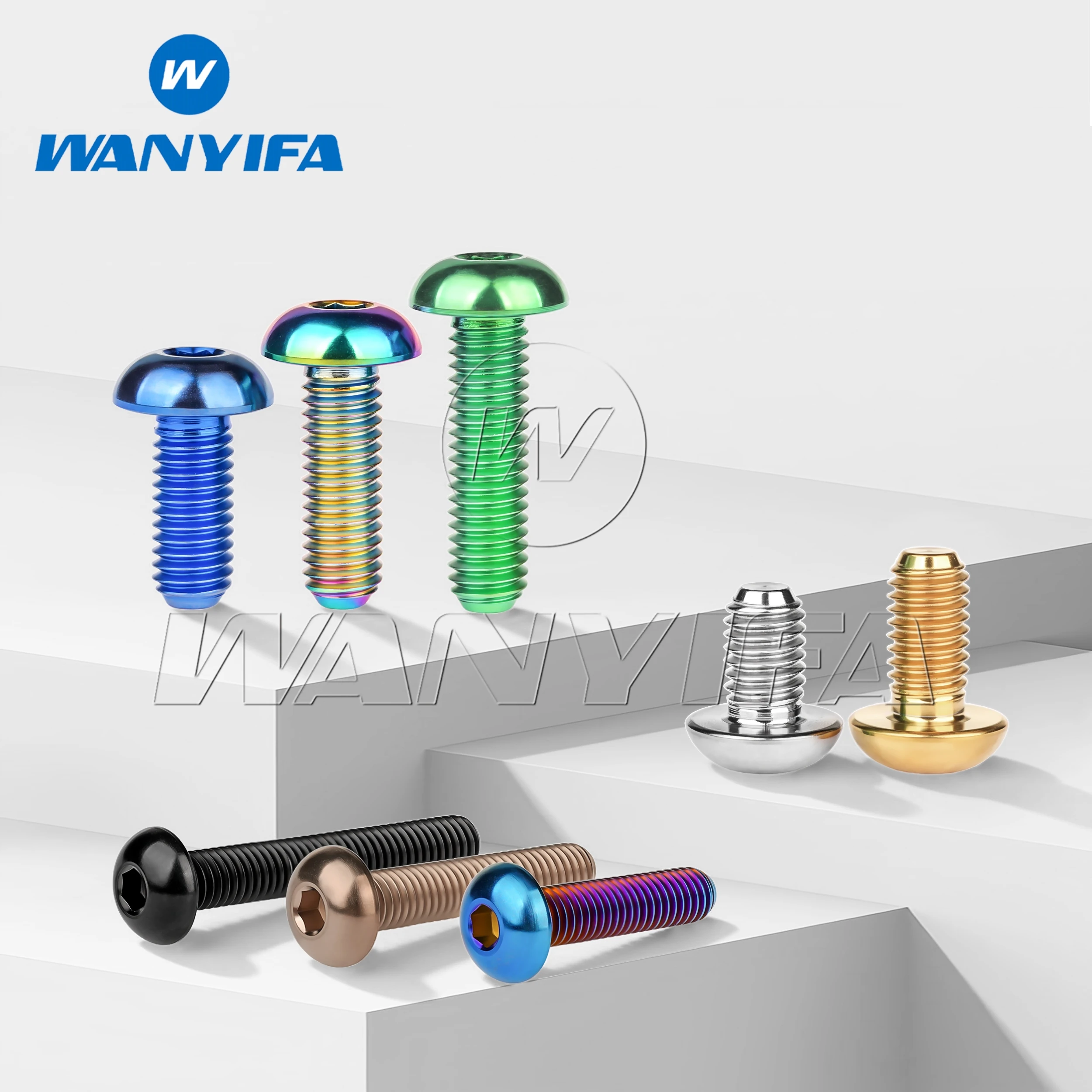 Wanyifa Titanium Bolt M5x8 10 12 15 18 20 25 30mm Button Head Allen Key Screw for Water Bottle Cage Bike Bolts 10Pcs