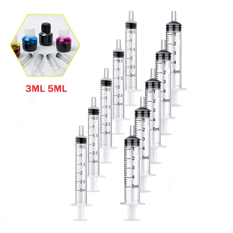 

3/5ml Without Needle Plastic Small Syringe Hydroponics Analyze Measuring Nutrient Syringes Pet Feeding Glue Fluid Kitchen Tool