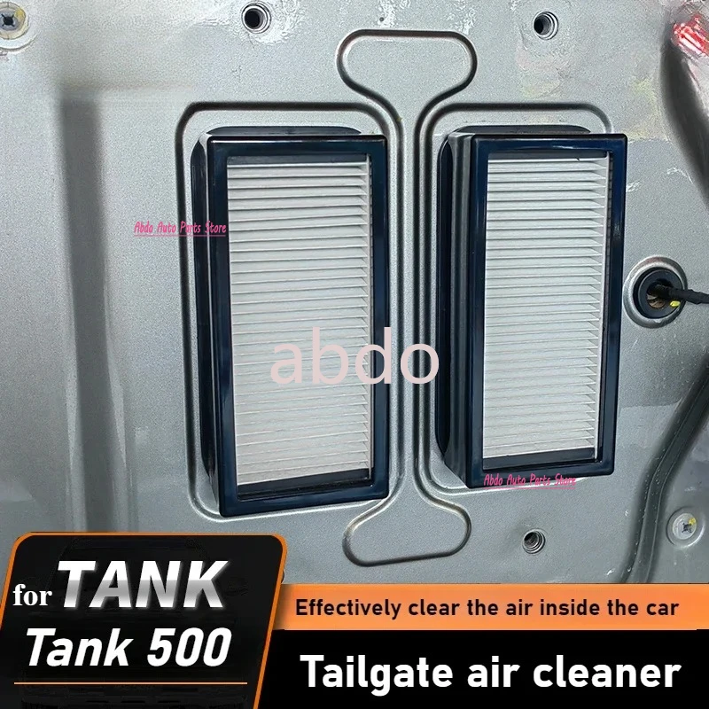 abdo For Tank 500 Hi4-T 2Pcs Car Tailgate Filter Element Trunk Dustproof and Sandproof Air Filters Desert Cross-country Accessor