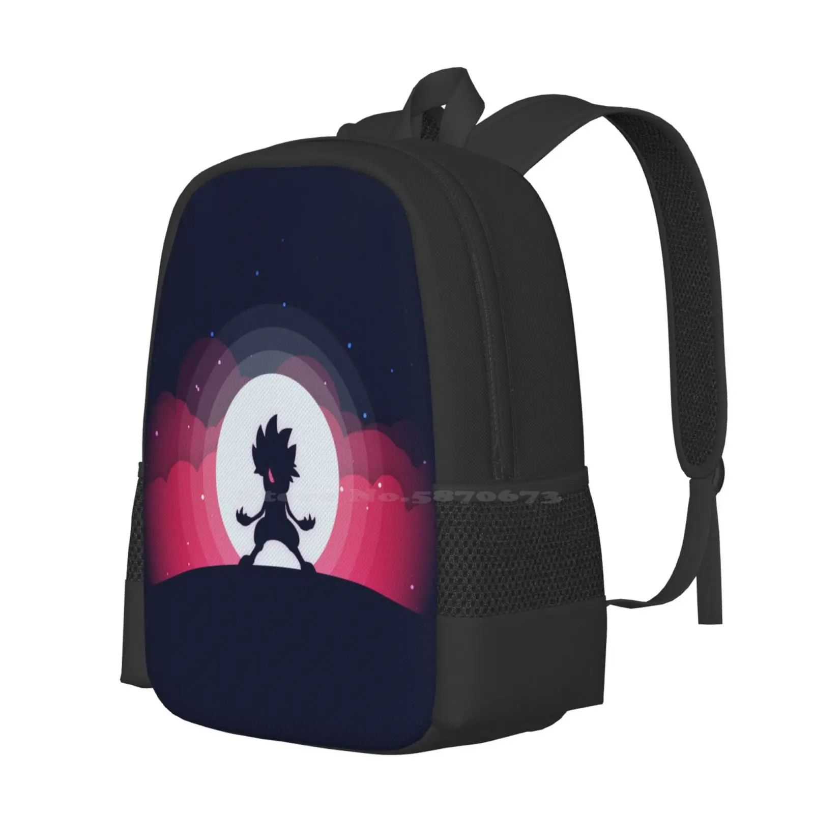 Lycanroc lua plana schoolbag, impressão, venda quente mochila, moda sacos