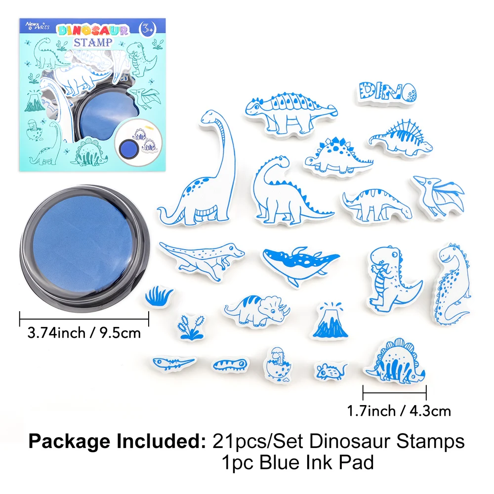 Наборы штампов Eva с алфавитом динозавров и чернильной подушечкой, отлично подходят для изготовления карточек ручной работы и альбомов, инструмент «сделай сам» 2025