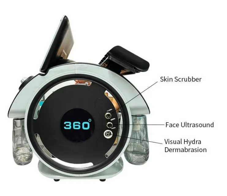 Multifunctionele HD Camera Scan Hydra Mee-eter Verwijdering Hydro Facial Dermabrasie Zuurstof Jet Peel Facial Machine