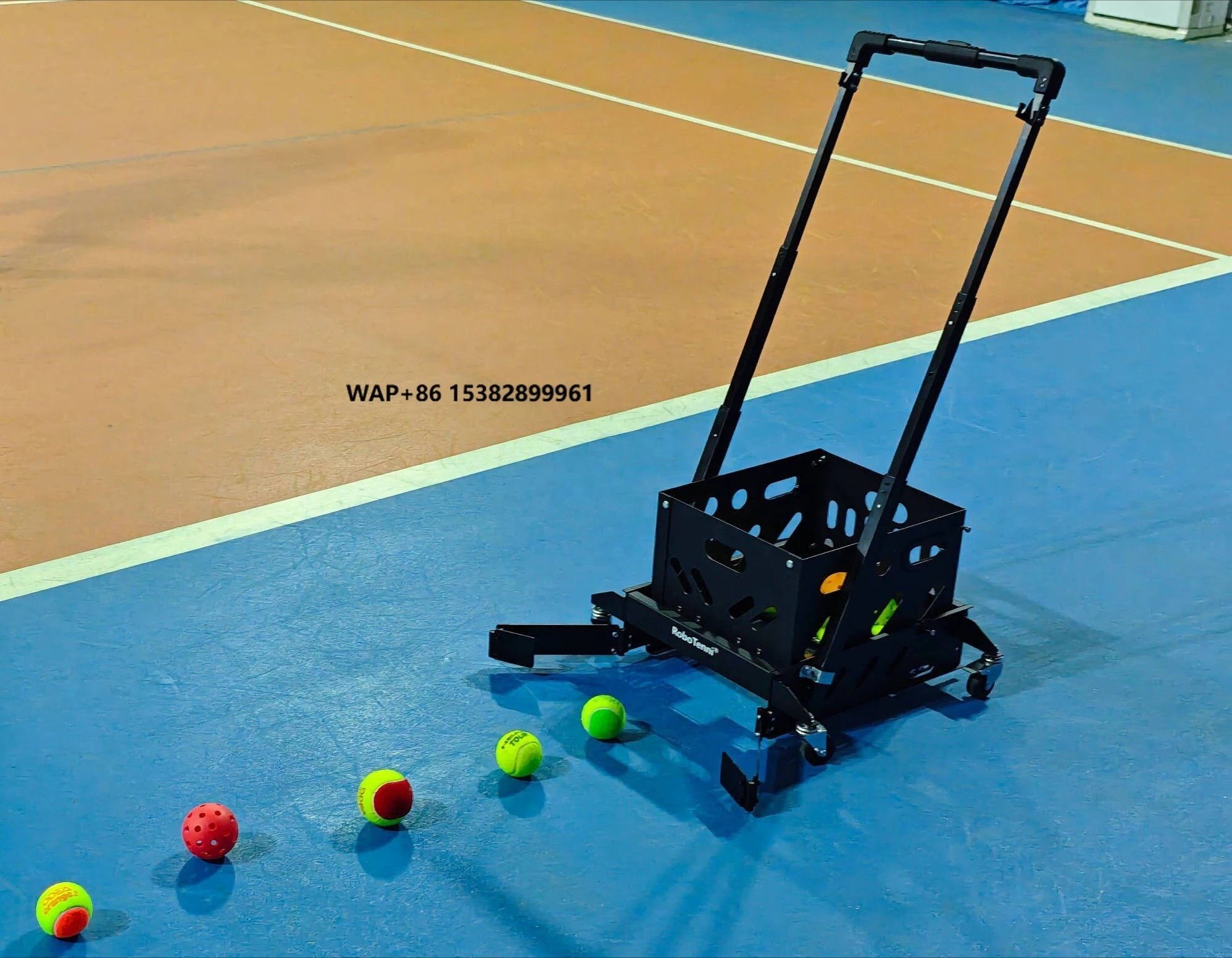 

RoboTenni BC7 Pro Ball Collector & Picker for Tennis & Pickleball with Foldable Handle Adjustable Height Four Caster Wheels