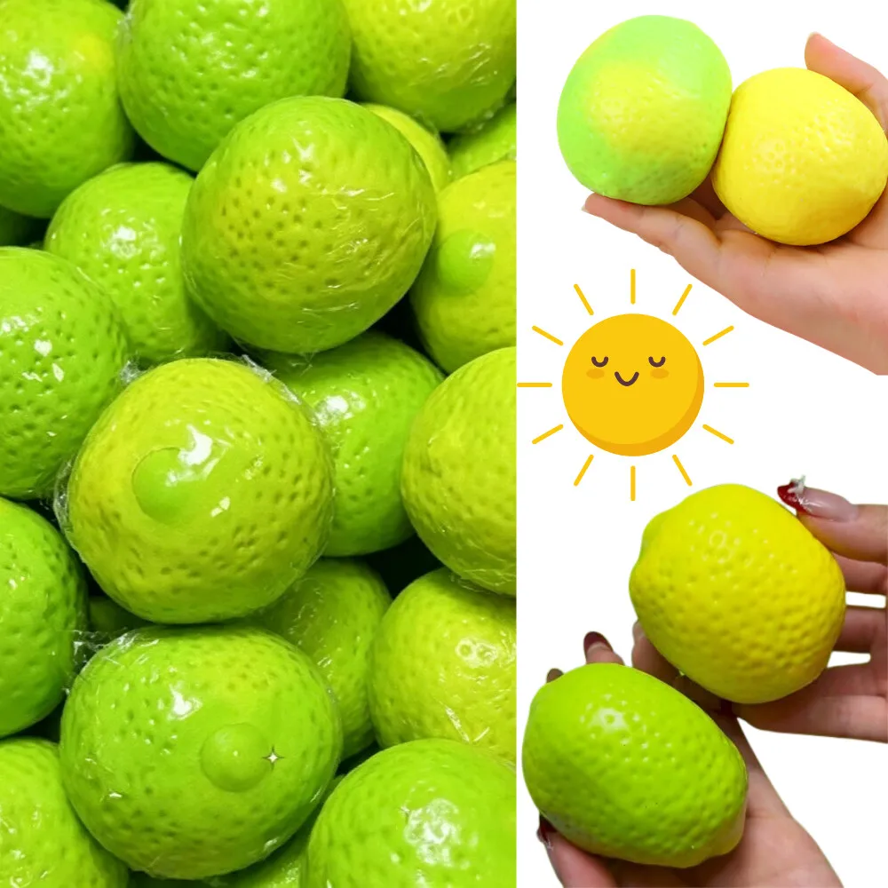 Color Changing Strawberry Mango lemon Squishy Fidget Toy Slow Rebound Stress Relief Toy for Kids, Adults Squeeze Toy Gifts
