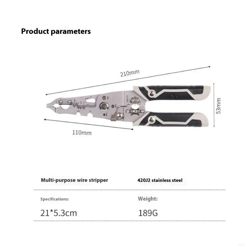 Q81C Wire Stripper Easy Use Wire Cutter Stripper for Splitting Cutting Pulling