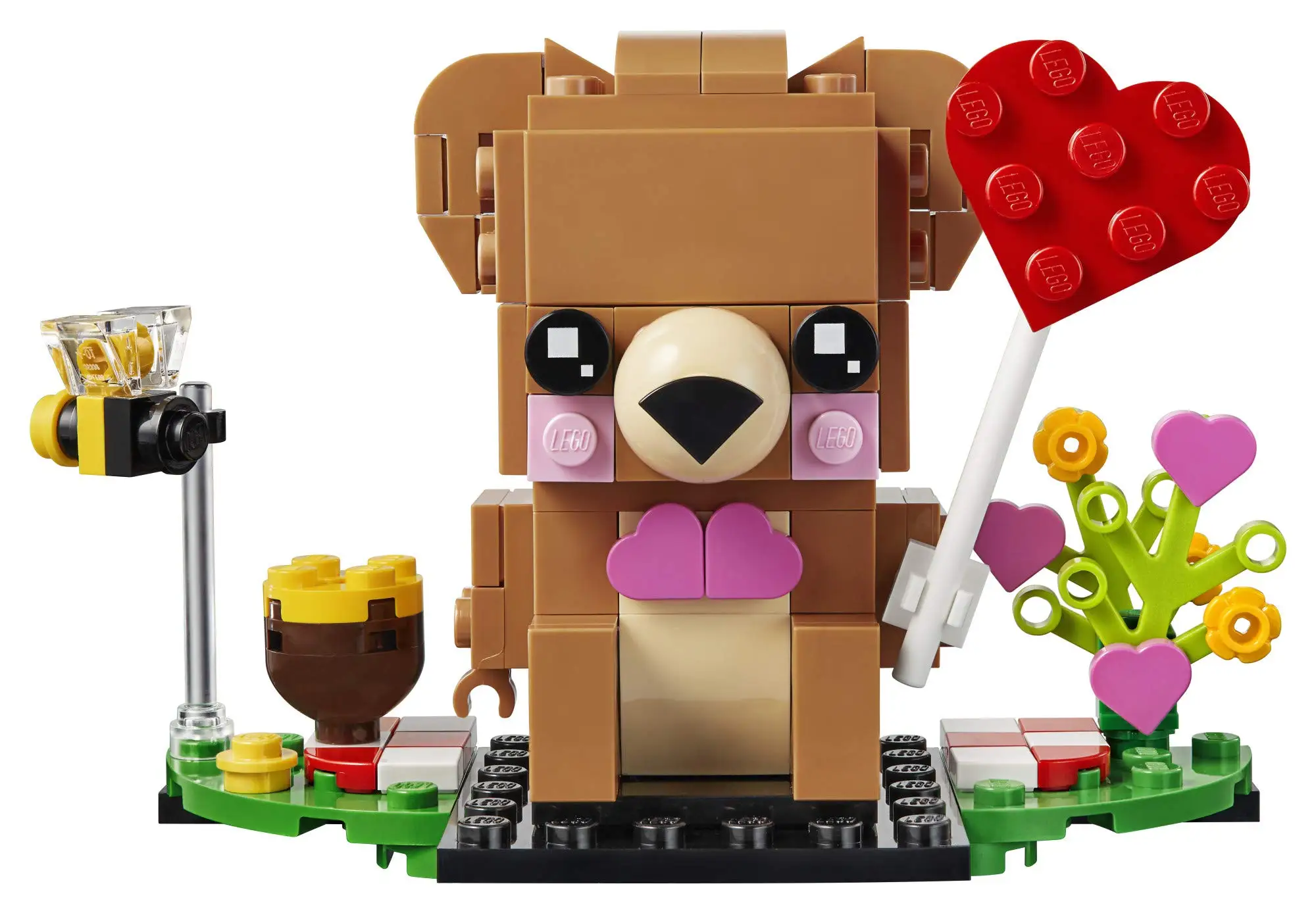 LEGO & BrickHeadz Valentine\'s Bear Children Building Blocks Toys Gift 40379 (150 Pieces)