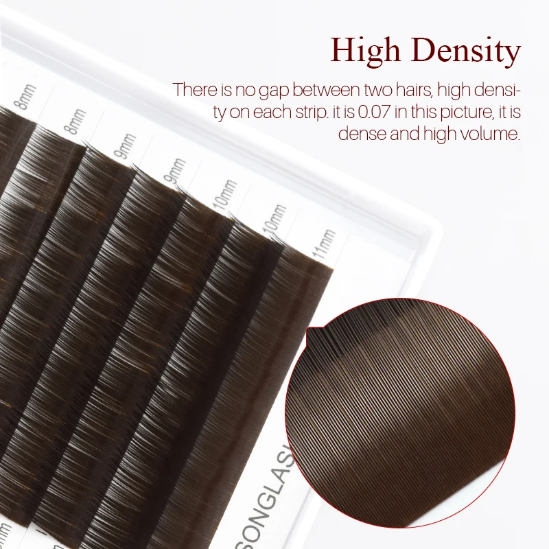 SONG LASHES  High Quality I Curl Eyebrow Extensions Brown/Black/Dark Brown/ Light Brown False Eyebrow 12 lines Per Tray