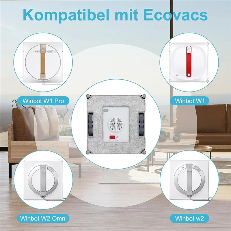 Paquete de 12 paños de limpieza para robots de limpieza de ventanas Ecovacs Winbot W1 Pro/W1/W2 Omni/W2, recambios de limpiadores Ecovacs reutilizables ¡CALIENTE!