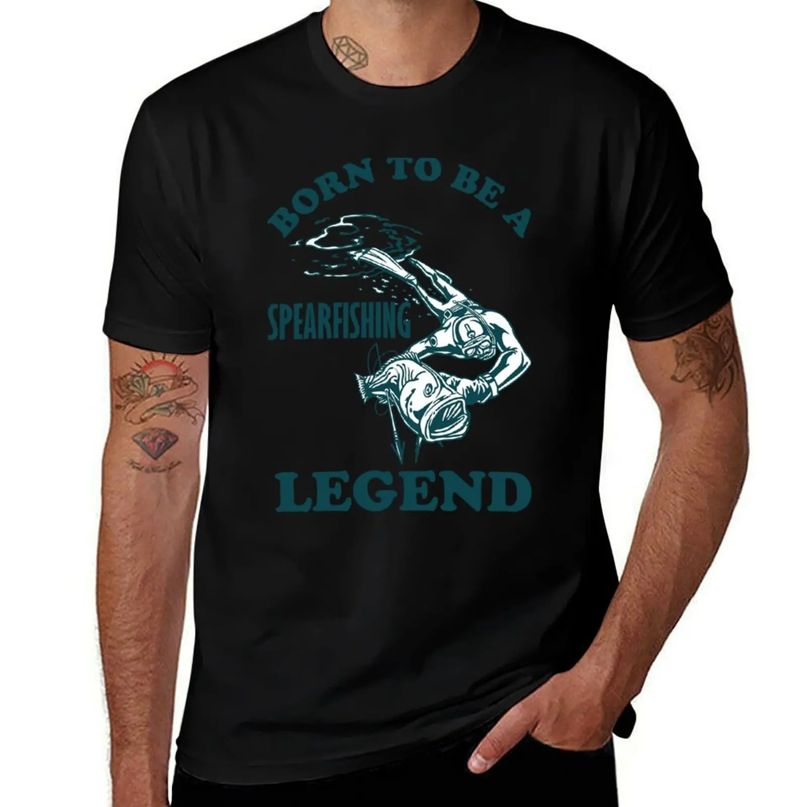 Born To Be A Spearfishing Legend T-Shirt Classic Graphic Short Sleeve Top T-Shirt