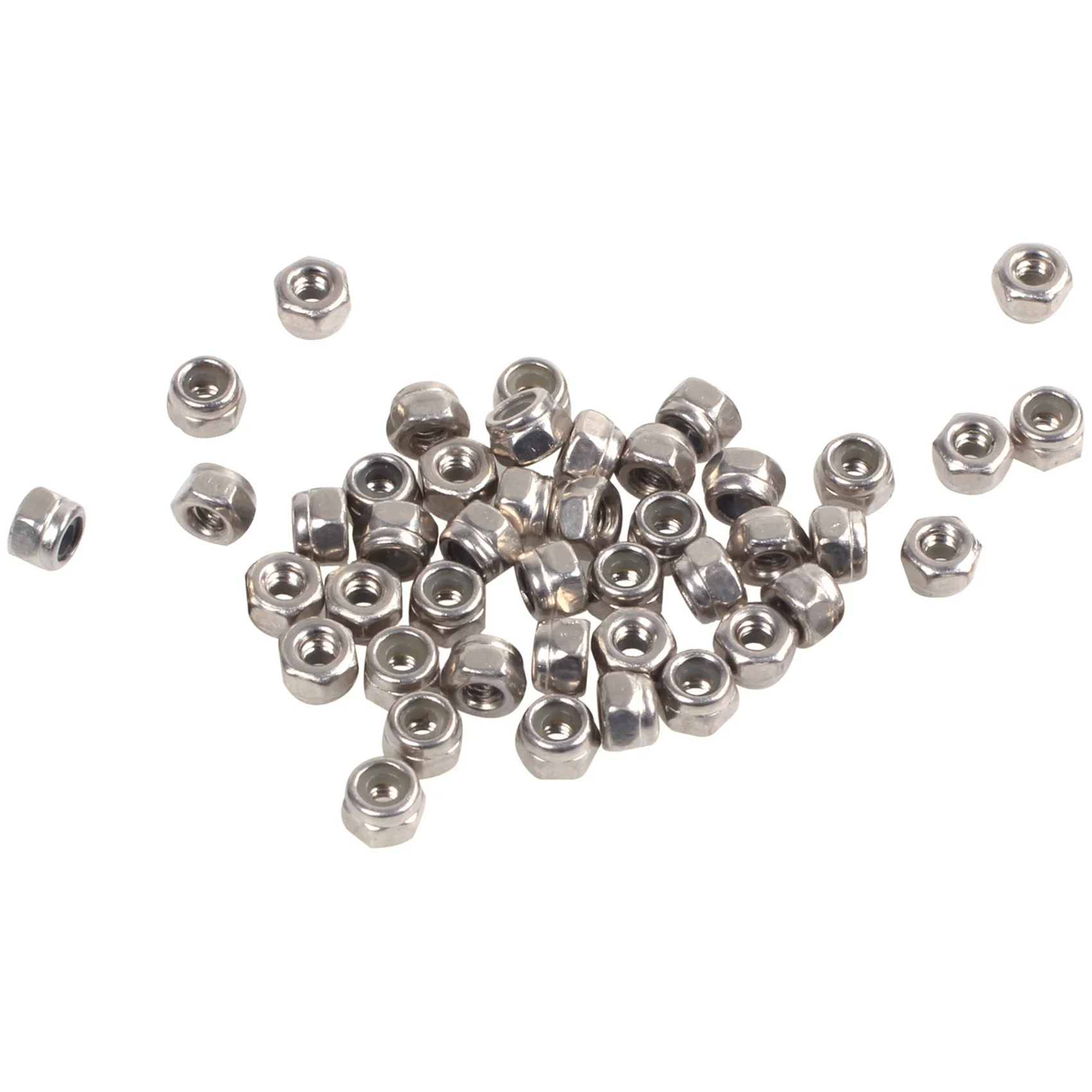 AT53 50 قطعة M2 الزنك مطلي الذاتي قفل النايلون إدراج عرافة قفل المكسرات و 10 قطعة مصغرة محمية متري شعاعي الكرة تحمل #5