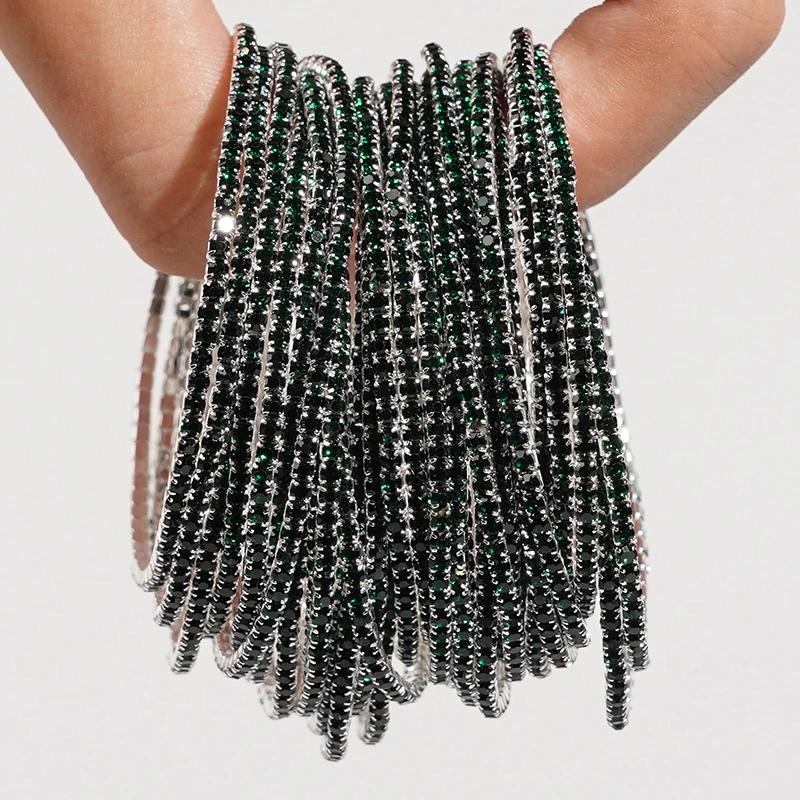 5 Stück modische elastische Armbänder mit Kristall-Strass für Damen, dehnbare, stapelbare Armbänder, klassisches Armband, täglicher Damenschmuck – Detail 13