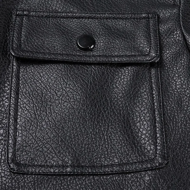 Una nueva chaqueta de cuero lavada de primavera y otoño para mujer, estilo corto y juvenil con cintura ceñida y lazo, abrigo de moda