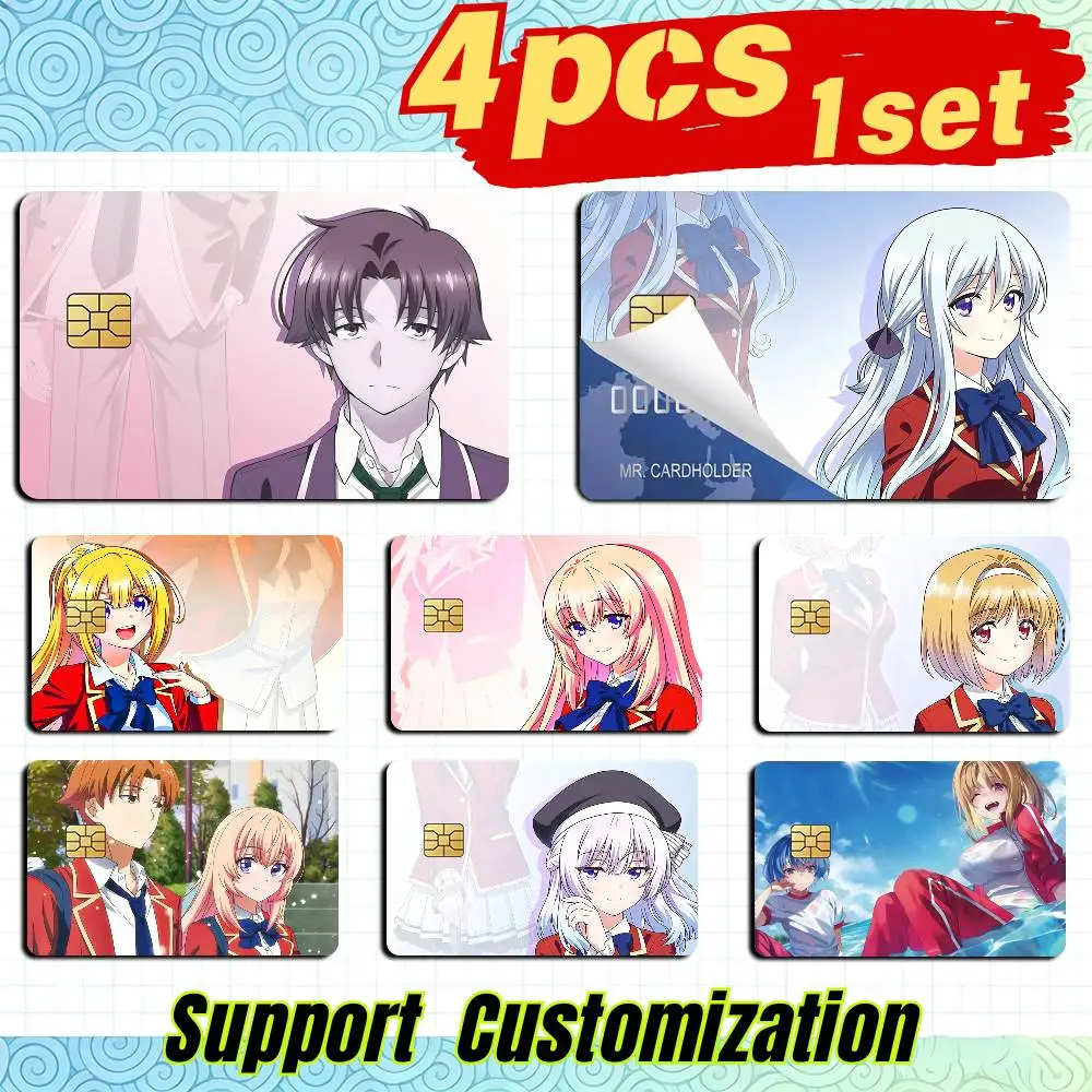 Youzitsu Anime C-Classroom of the E-Elite  Card Stickers for Bank Access Protective Waterproof Film Cover Sticker Gift