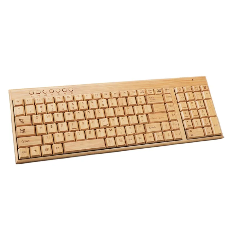 

Wireless 108-key wooden bamboo office keyboard desktop computer laptop keyboard