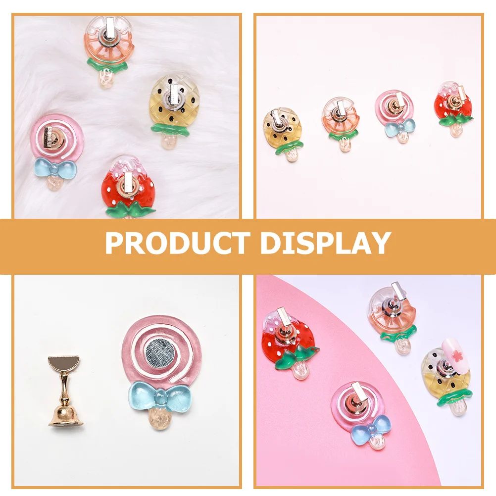 

4pcs Art Practice Stand Resin Magnetic Nail Holder For Painting Nails Press On Fake Nails Display Stand Nail Accessories