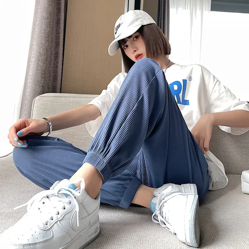 MRMT 2026 Brand New Silk Sweatpants Women's Loose Bundle Feetslim Fairy Cool Pants Casual Harlan Anti-Mosquito Pants