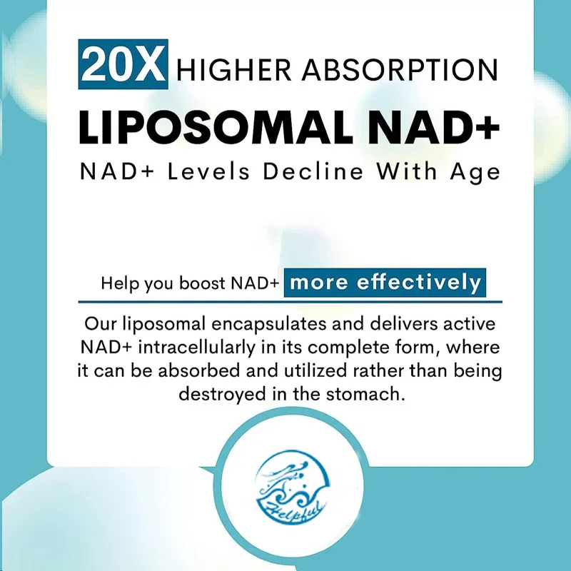 Liposome NAD+Supplement 1000mg Maximum Absorbed Energy and DNA Repair 60 Soft Capsules