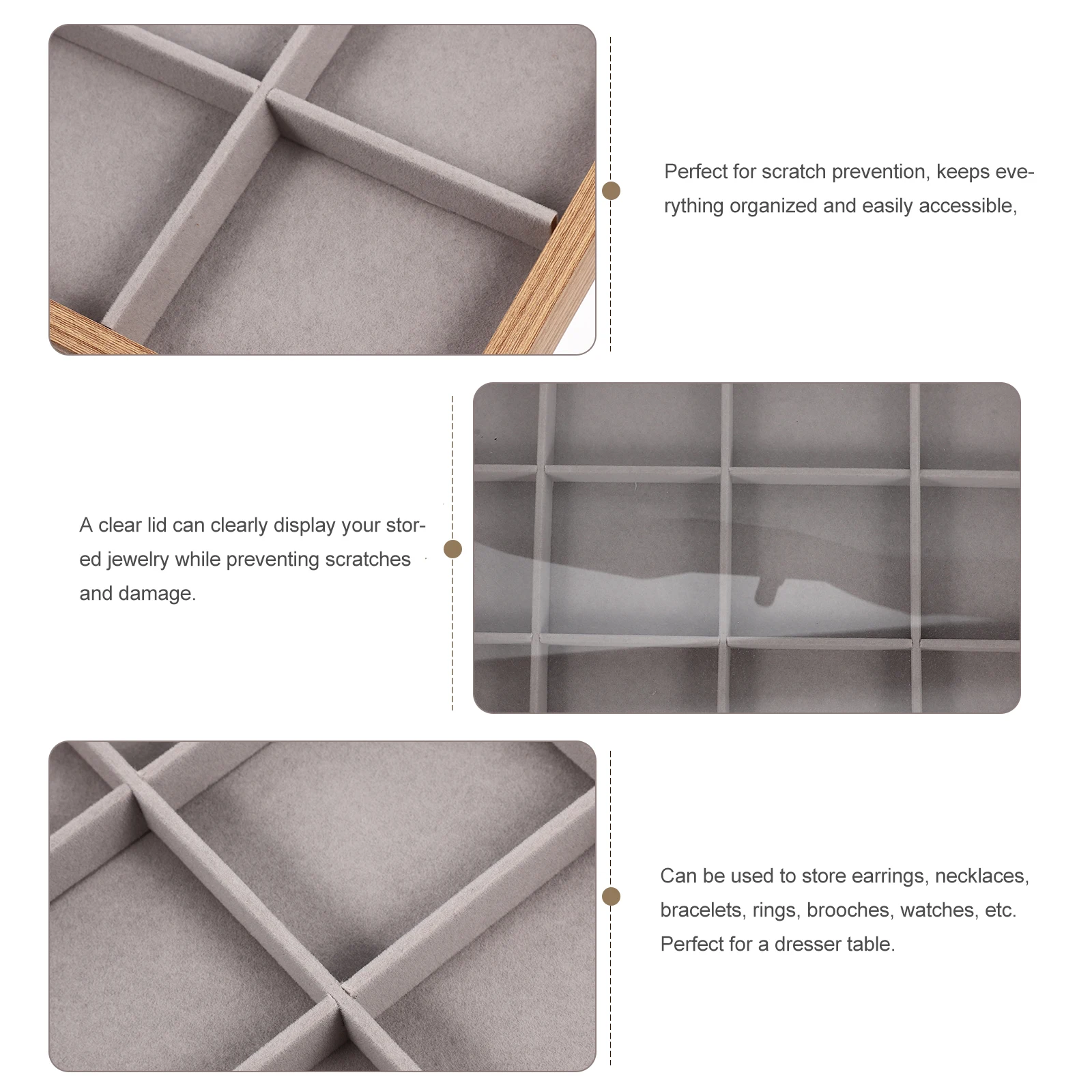 

Transparent Window Jewelry Box 12 Compartments Clear Lid ganizer Storage Container For Earrings Necklaces Bracelets Rings
