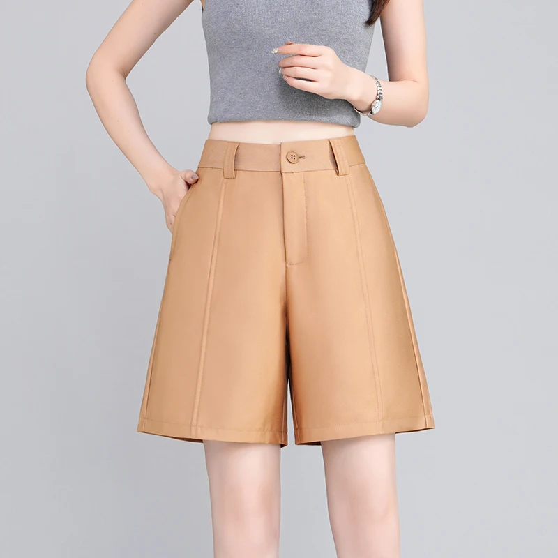 

High Waist A-Line Suit orts Women Summer 2025 New Sle Casual Loose Wide Leg Pants Faionable Outerwear Polyester Fiber