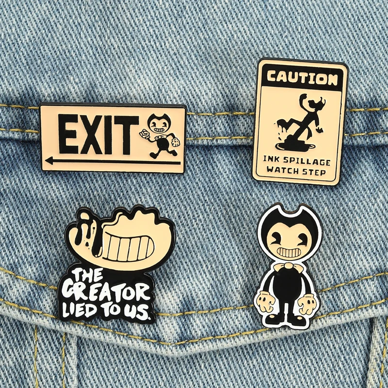 Horror-Survival-Spiel Emaille-Pins Vintage Cartoon-Charakter Broschen Abzeichen Schmuck Geschenk für Spieler Fans Freunde